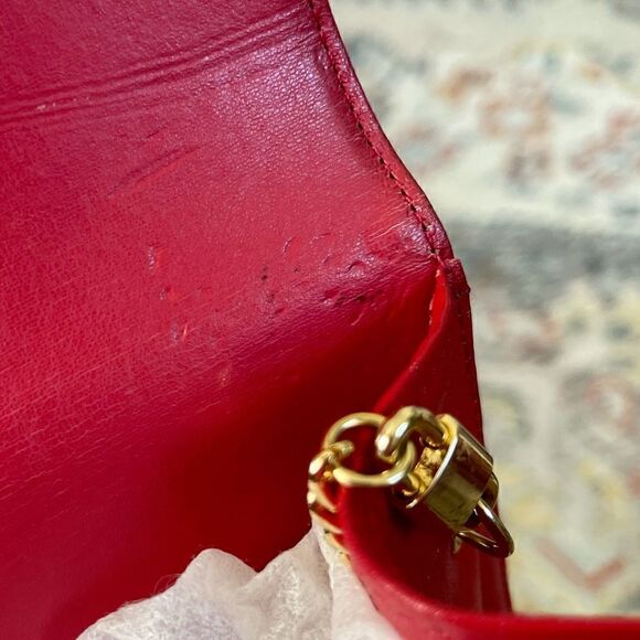 Vintage Christian Dior Crossbody Handbag Red - Picture 7 of 9